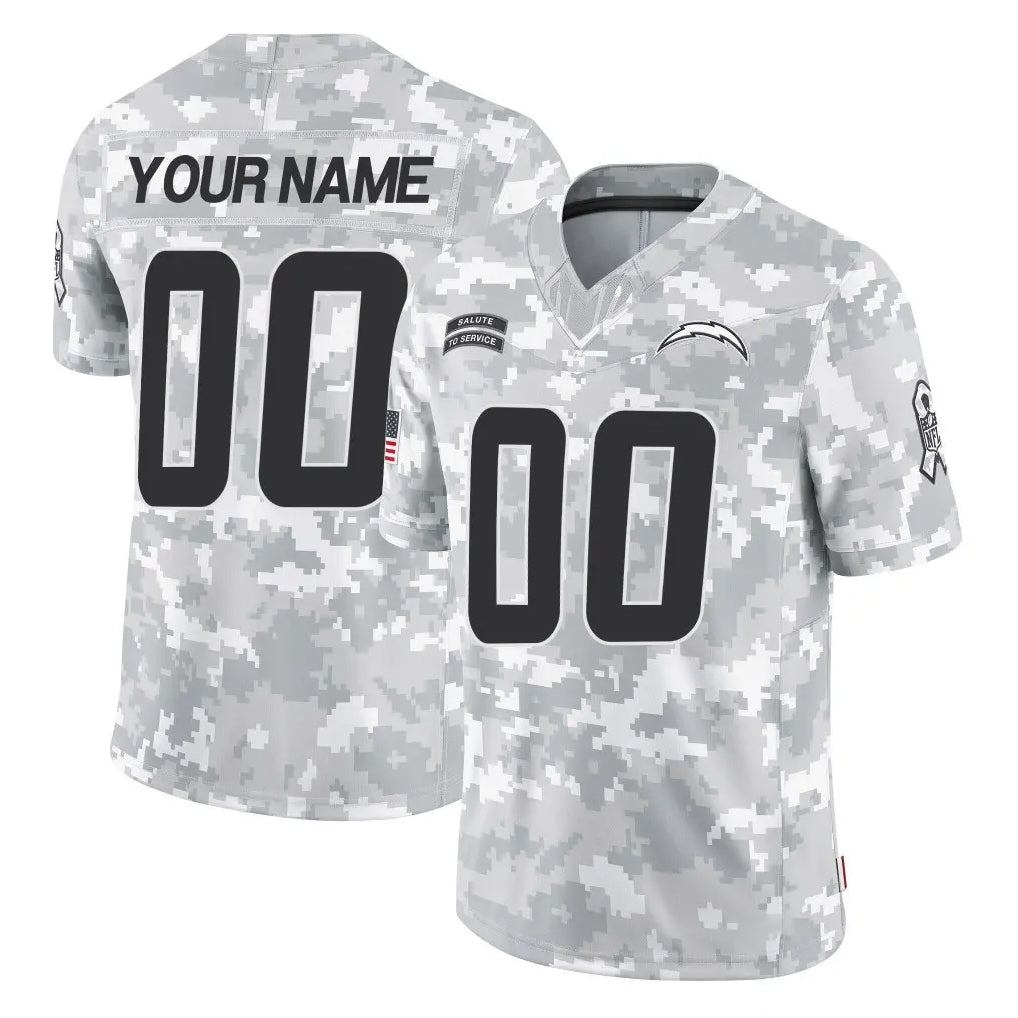 Johmsee Custom LA.Chargers Arctic Camo Salute To Service Limited Game Any Name & Numbers Stitched Jerseys