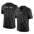 Johmsee Custom LA.Chargers Black Reflective Limited Game Any Name & Numbers Stitched Jerseys
