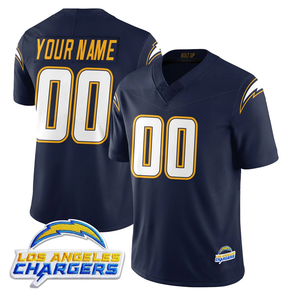 Johmsee Custom LA.Chargers Navy Elite Limited Home Game Any Name & Numbers Stitched Jerseys