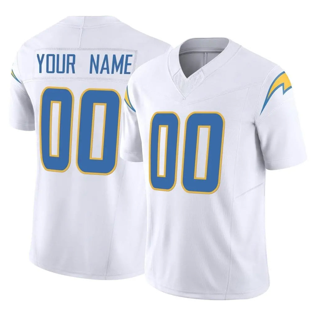 Johmsee Custom LA.Chargers White Limited Vapor F.U.S.E. Home Game Any Name & Numbers Stitched Jerseys