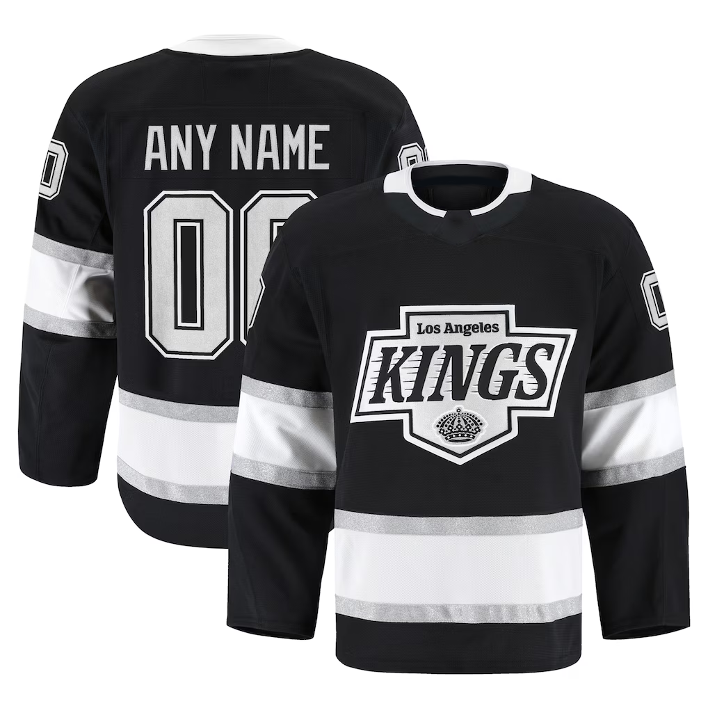 Johmsee Custom LA.Kings Black Home Authentic Pro Jerseys