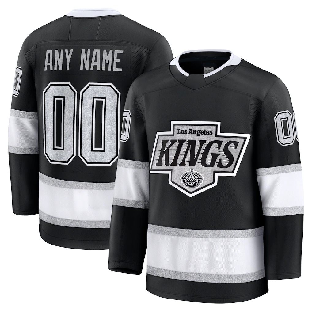 Johmsee Custom LA.Kings Black Home Premium Jerseys