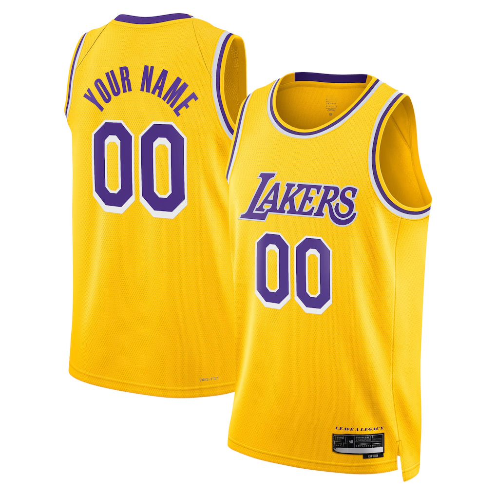 Johmsee Custom LA.Lakers Gold Swingman Stitched Jerseys - Icon Edition