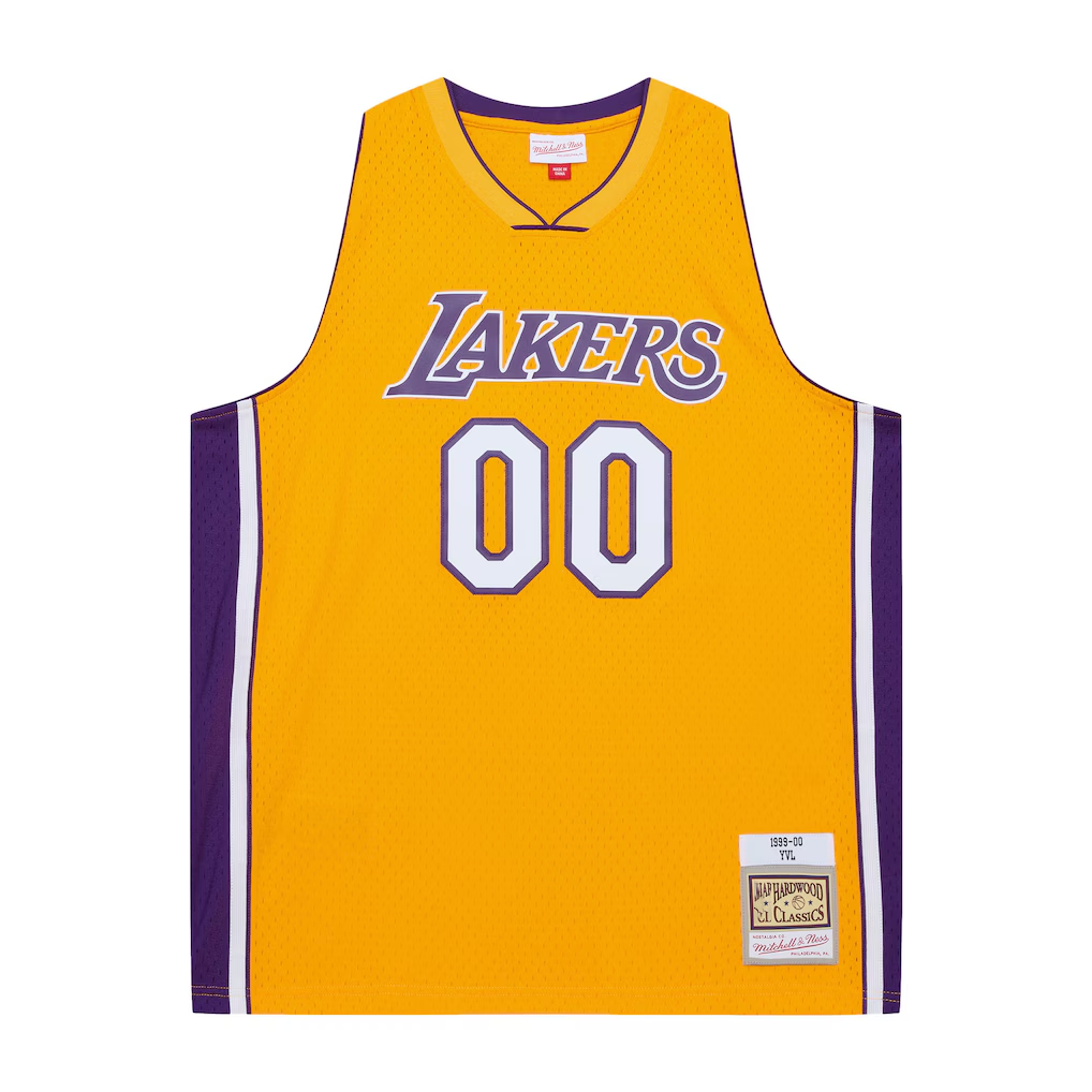 Johmsee Custom LA.Lakers Mitchell & Ness x Playboi Carti Gold 1999-2000 Swingman Stitched Jerseys