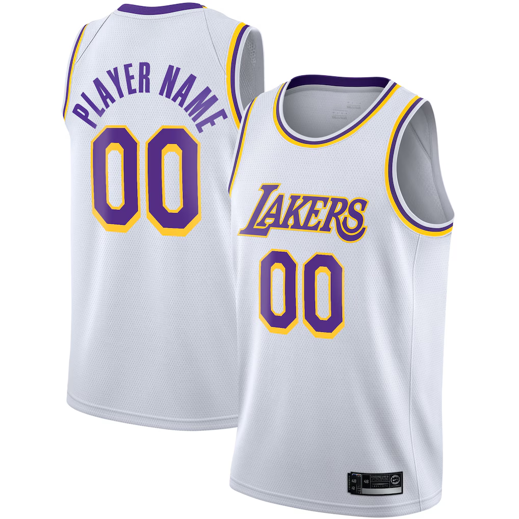 Johmsee Custom LA.Lakers White 2020-2021 Swingman Stitched Jerseys - Association Edition