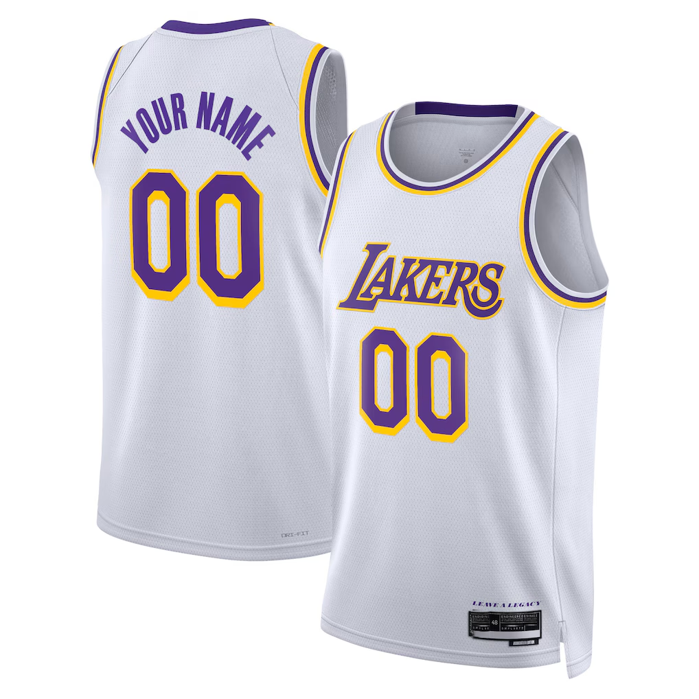 Johmsee Custom LA.Lakers White Swingman Stitched Jerseys - Association Edition