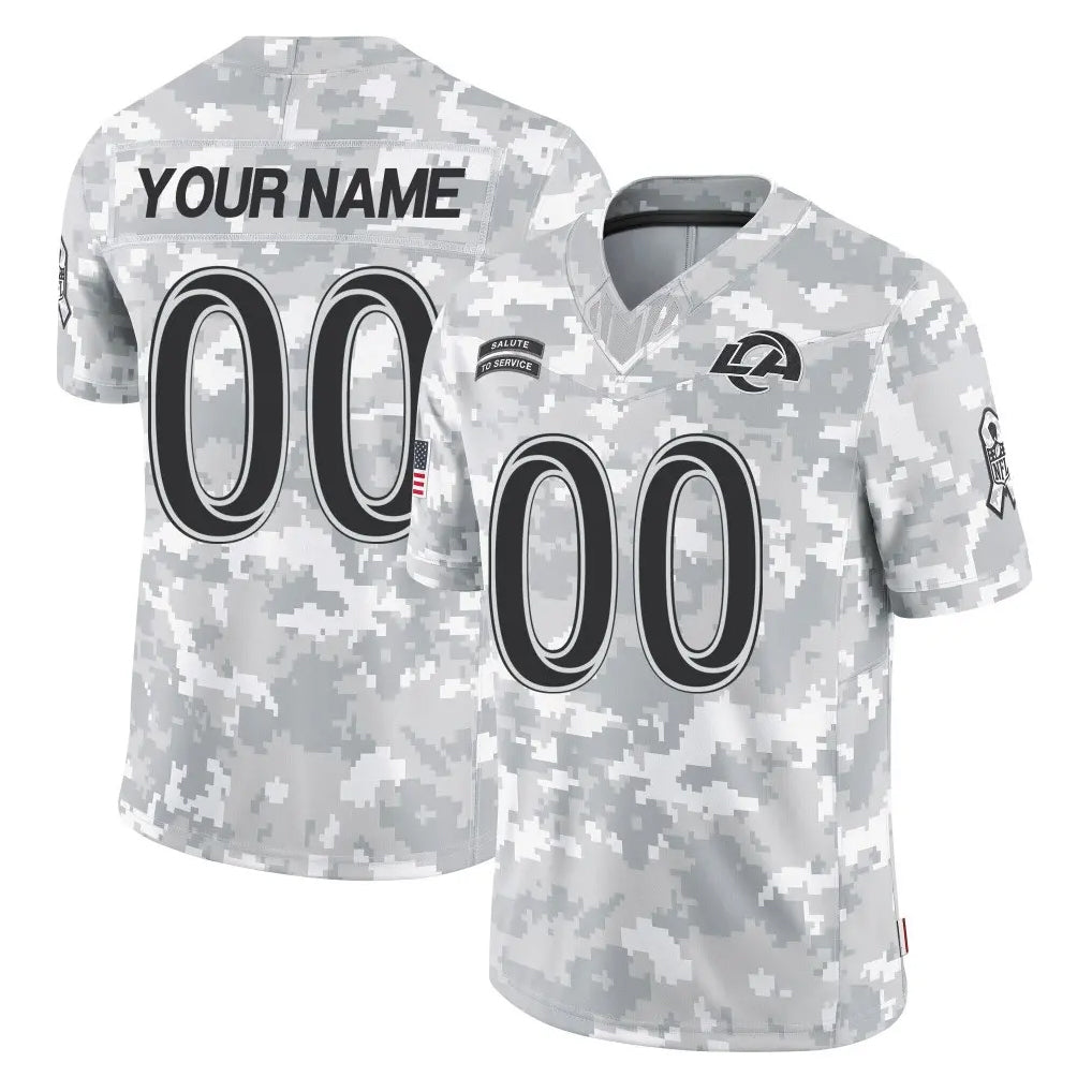 Johmsee Custom LA.Rams Arctic Camo Salute To Service Limited Game Any Name & Numbers Stitched Jerseys