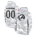 Johmsee Custom LA.Rams Arctic Camo Salute to Service Hoodies Limited Game Any Name & Numbers Stitched Jerseys