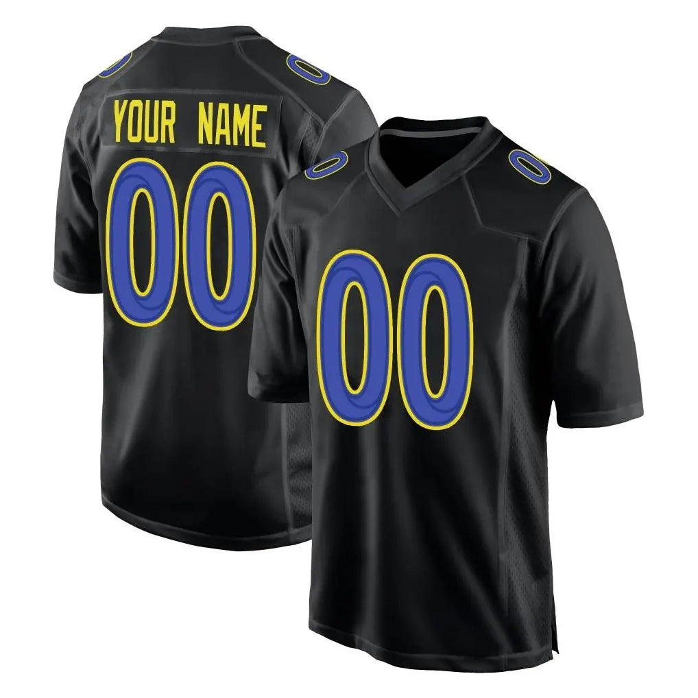 Johmsee Custom LA.Rams Black Fashion Limited Home Game Any Name & Numbers Stitched Jerseys