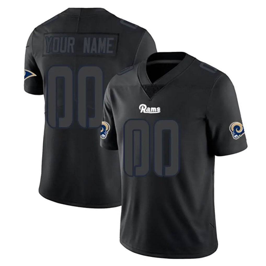 Johmsee Custom LA.Rams Black Impact Limited Home Game Any Name & Numbers Stitched Jerseys