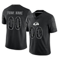 Johmsee Custom LA.Rams Black Limited Reflective Home Game Any Name & Numbers Stitched Jerseys