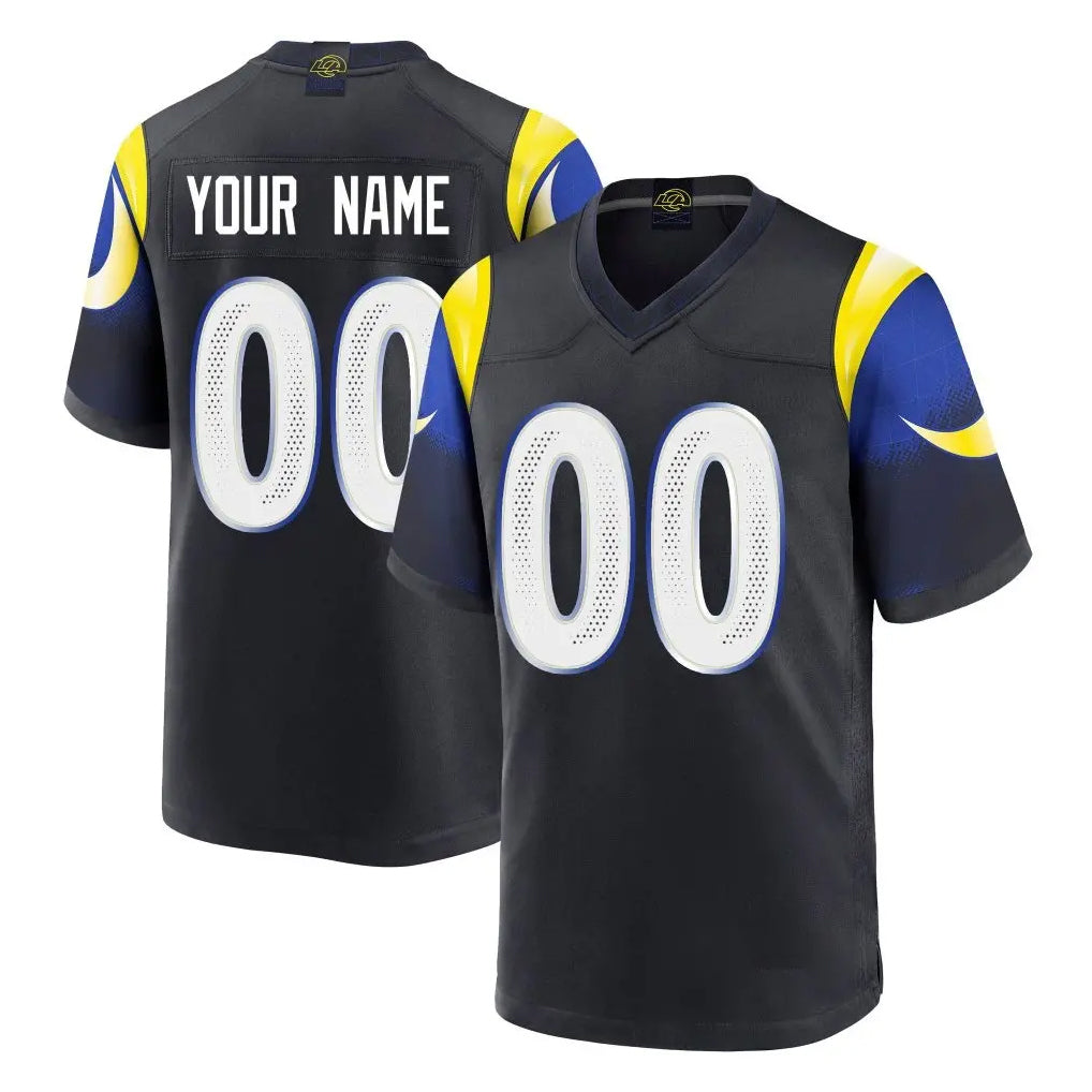 Johmsee Custom LA.Rams Black Midnight Rivalries Collection Home Game Any Name & Numbers Stitched Jerseys