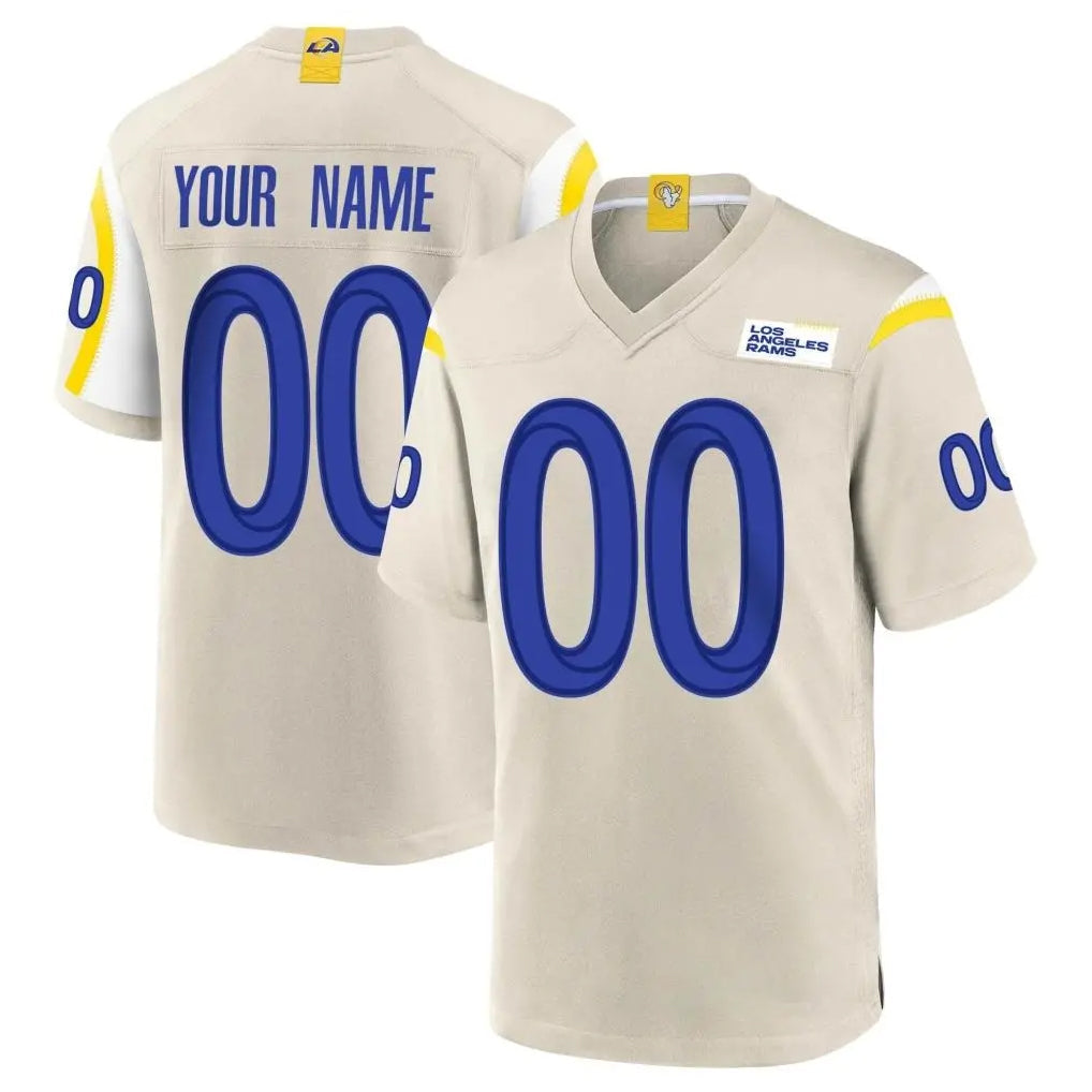 Johmsee Custom LA.Rams Bone Home Game Any Name & Numbers Stitched Jerseys