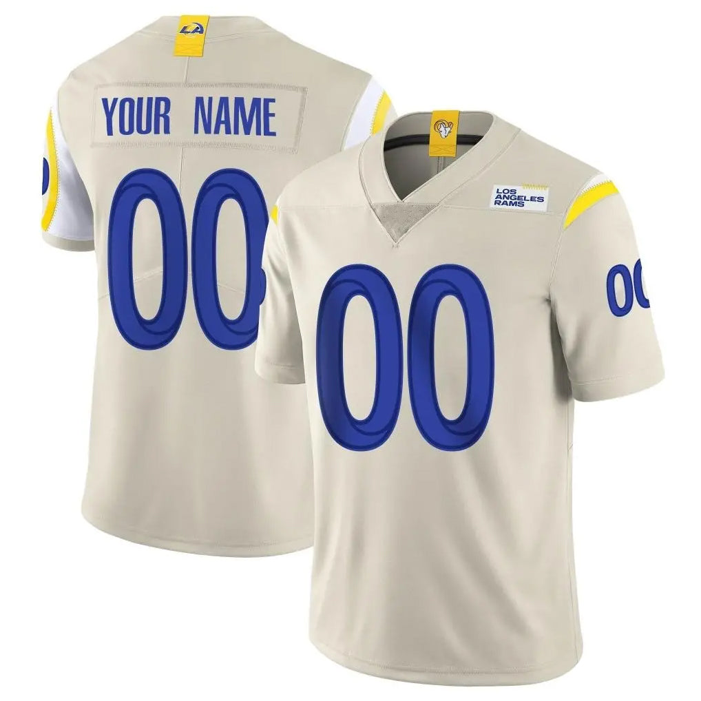 Johmsee Custom LA.Rams Bone Limited Vapor Home Game Any Name & Numbers Stitched Jerseys