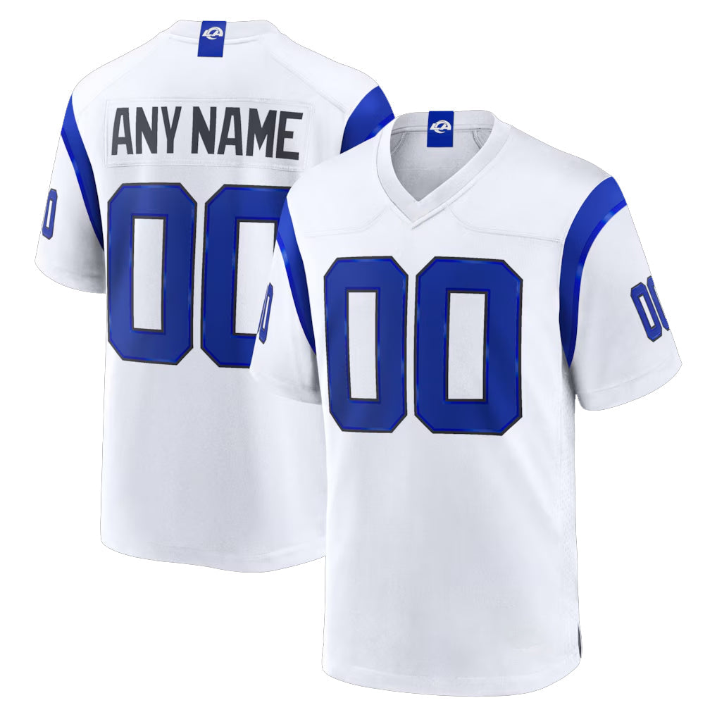 Johmsee Custom LA.Rams Fearsome White Home Game Any Name & Numbers Stitched Jerseys