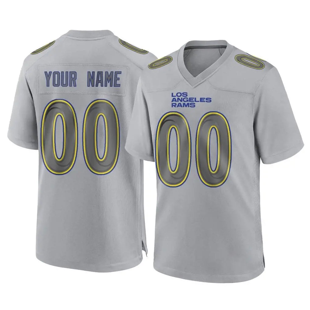 Johmsee Custom LA.Rams Gray Atmosphere Fashion Home Game Any Name & Numbers Stitched Jerseys