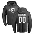 Johmsee Custom LA.Rams Gray Pullover Hoodie Limited Game Any Name & Numbers Stitched Jerseys