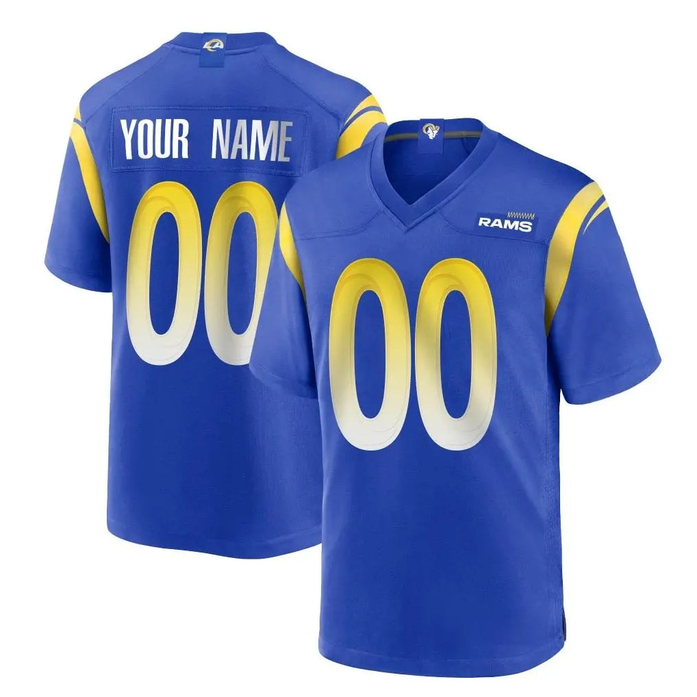 Johmsee Custom LA.Rams Royal Home Game Any Name & Numbers Stitched Jerseys