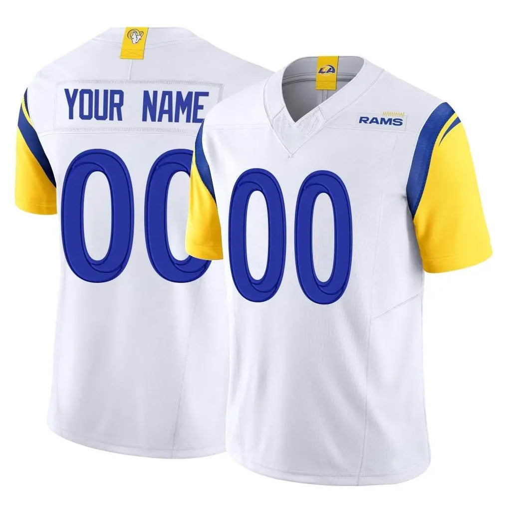 Johmsee Custom LA.Rams White Limited Vapor F.U.S.E. Home Game Any Name & Numbers Stitched Jerseys