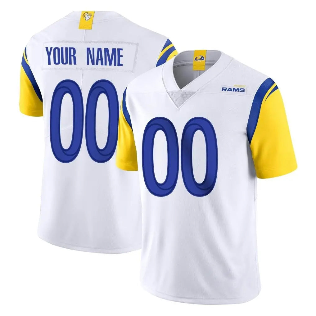Johmsee Custom LA.Rams White Limited Vapor Untouchable Home Game Any Name & Numbers Stitched Jerseys