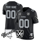 Johmsee Custom LV.Raiders Black 65th Anniversary Vapor Limited Home Game Any Name & Numbers Stitched Jerseys