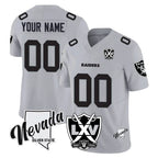 Johmsee Custom LV.Raiders Gray 65th Anniversary Vapor Limited Home Game Any Name & Numbers Stitched Jerseys