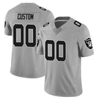 Johmsee Custom LV.Raiders Gray Limited Vapor F.U.S.E. Home Game Stitched Jerseys