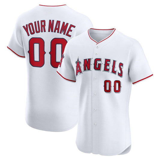 Custom Los Angeles Angels Home Elite Jersey – White Stitched Baseball Jersey