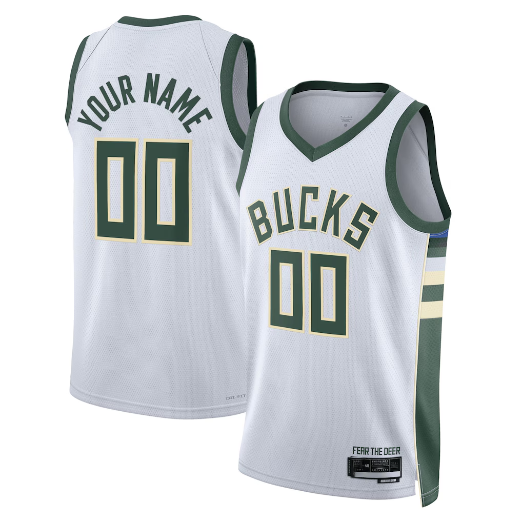 Johmsee Custom M.Bucks White Swingman Jerseys - Association Edition