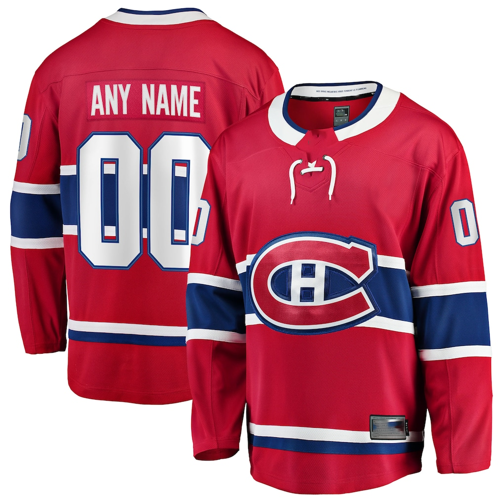 Johmsee Custom M.Canadiens Red Home Breakaway Jerseys