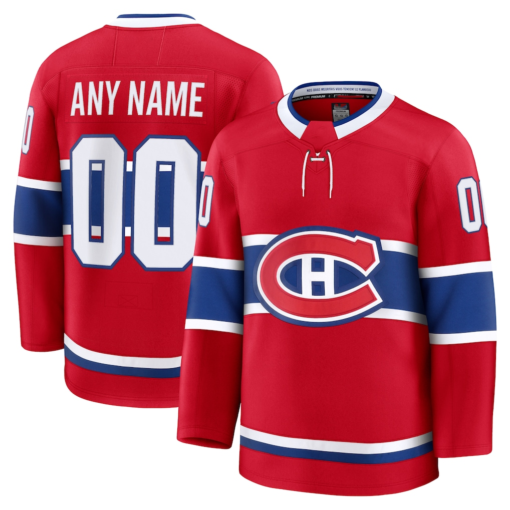Johmsee Custom M.Canadiens Red Home Premium Jerseys