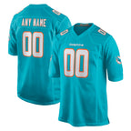 Johmsee Custom M.Dolphins Aqua Home Game Any Name & Numbers Stitched Jerseys