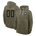 Johmsee Custom M.Dolphins Olive Salute to Service Pullover Hoodies Limited Any Name & Numbers Stitched Jerseys