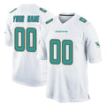 Johmsee Custom M.Dolphins White Home Game Any Name & Numbers Stitched Jerseys