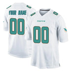 Johmsee Custom M.Dolphins White Home Game Any Name & Numbers Stitched Jerseys