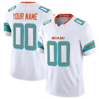 Johmsee Custom M.Dolphins White Limited Vapor F.U.S.E. Home Game Any Name & Numbers Stitched Jerseys