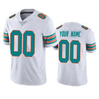 Johmsee Custom M.Dolphins White Limited Vapor Untouchable Home Game Any Name & Numbers Stitched Jerseys