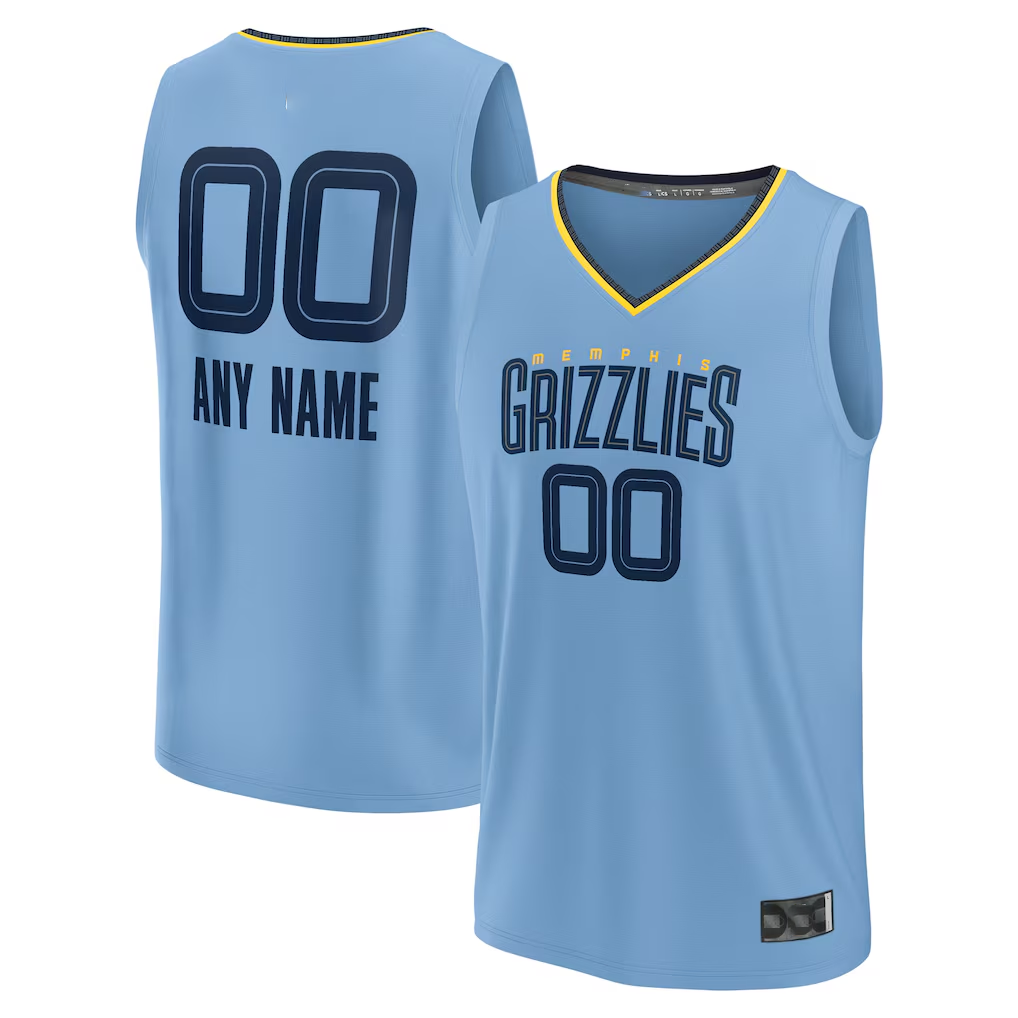 Johmsee Custom M.Grizzlies Light Blue Fast Break Stitched Jerseys- Statement Edition