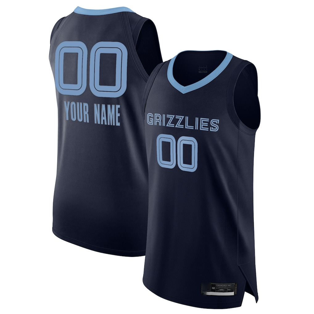 Johmsee Custom M.Grizzlies Navy 2020-2021 Authentic Stitched Jerseys- Icon Edition