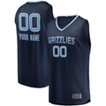 Johmsee Custom M.Grizzlies Navy Fast Break Replica Stitched Jerseys- Icon Edition