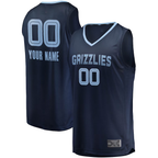 Johmsee Custom M.Grizzlies Navy Fast Break Replica Stitched Jerseys- Icon Edition