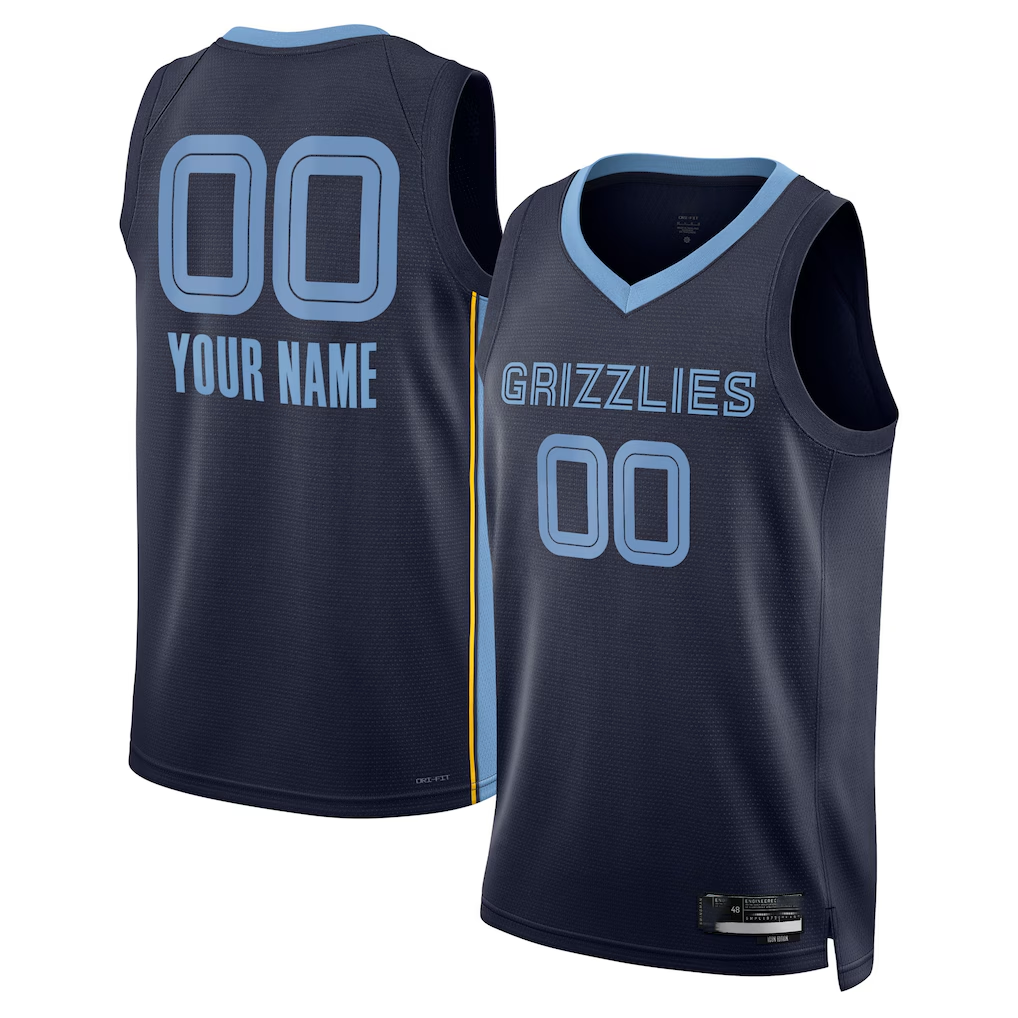 Johmsee Custom M.Grizzlies Navy Swingman Stitched Jerseys- Icon Edition