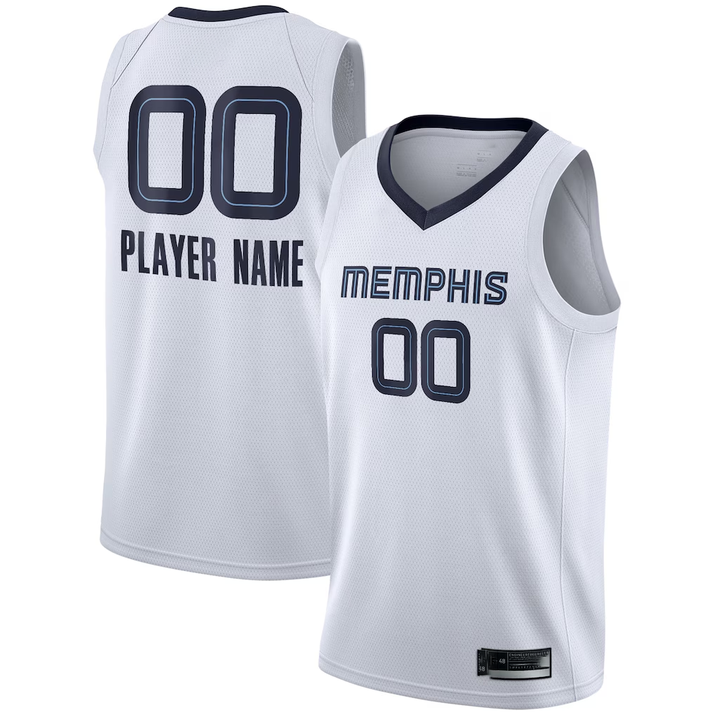 Johmsee Custom M.Grizzlies White 2020-2021 Swingman Stitched Jerseys - Association Edition