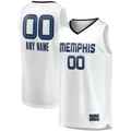Johmsee Custom M.Grizzlies White Fast Break Replica Stitched Jerseys- Association Edition