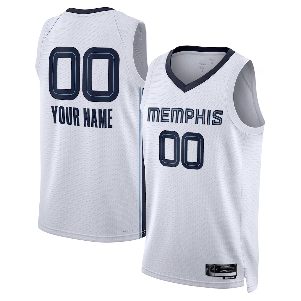 Johmsee Custom M.Grizzlies White Swingman Stitched Jerseys- Association Edition