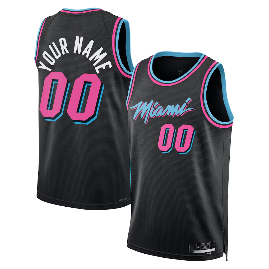 Johmsee Custom M.Heat Black 202526 City Edition Swingman Jerseys