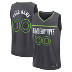 Johmsee Custom M.Timberwolves Anthracite Fast Break Stitched Jerseys- Icon Edition