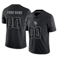 Johmsee Custom MN.Vikings Black Limited Reflective Home Game Any Name & Numbers Stitched Jerseys