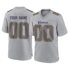Johmsee Custom MN.Vikings Gray Atmosphere Fashion Home Game Any Name & Numbers Stitched Jerseys