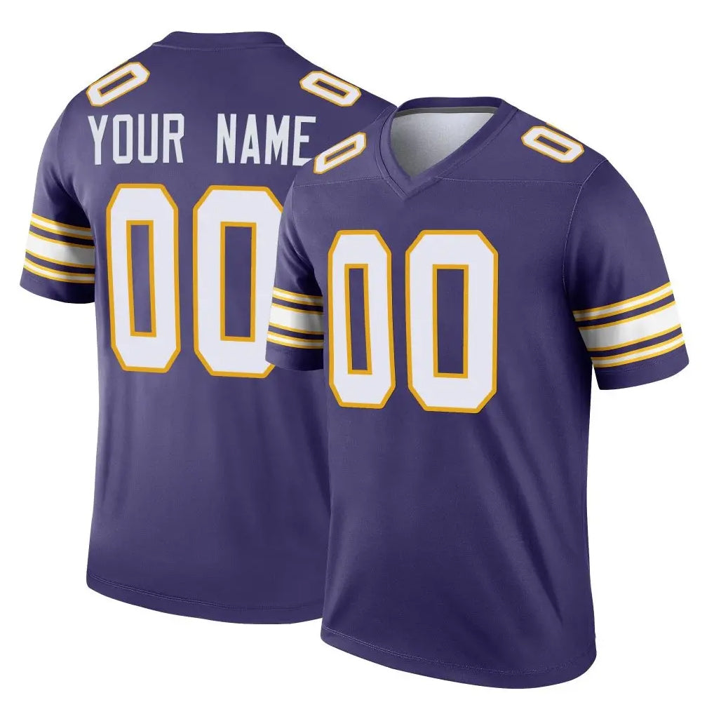 Johmsee Custom MN.Vikings Purple Limited Classic Home Game Any Name & Numbers Stitched Jerseys